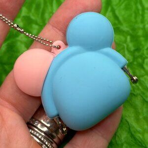 Disney Mini Tiny Blue & Pink Silicone Mickey Minnie Ears Keychain Bag Charm